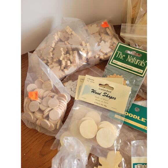 Lot of Wooden Jigsaw Puzzles, Shapes, Embellishments, Cut-Outs Craft Pieces - Picture 12 of 16
